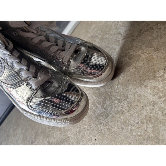 VTG Baby Phat Metallic Silver Hi- Top Sneakers Cat Symbol LOGO - Picture 6 of 8